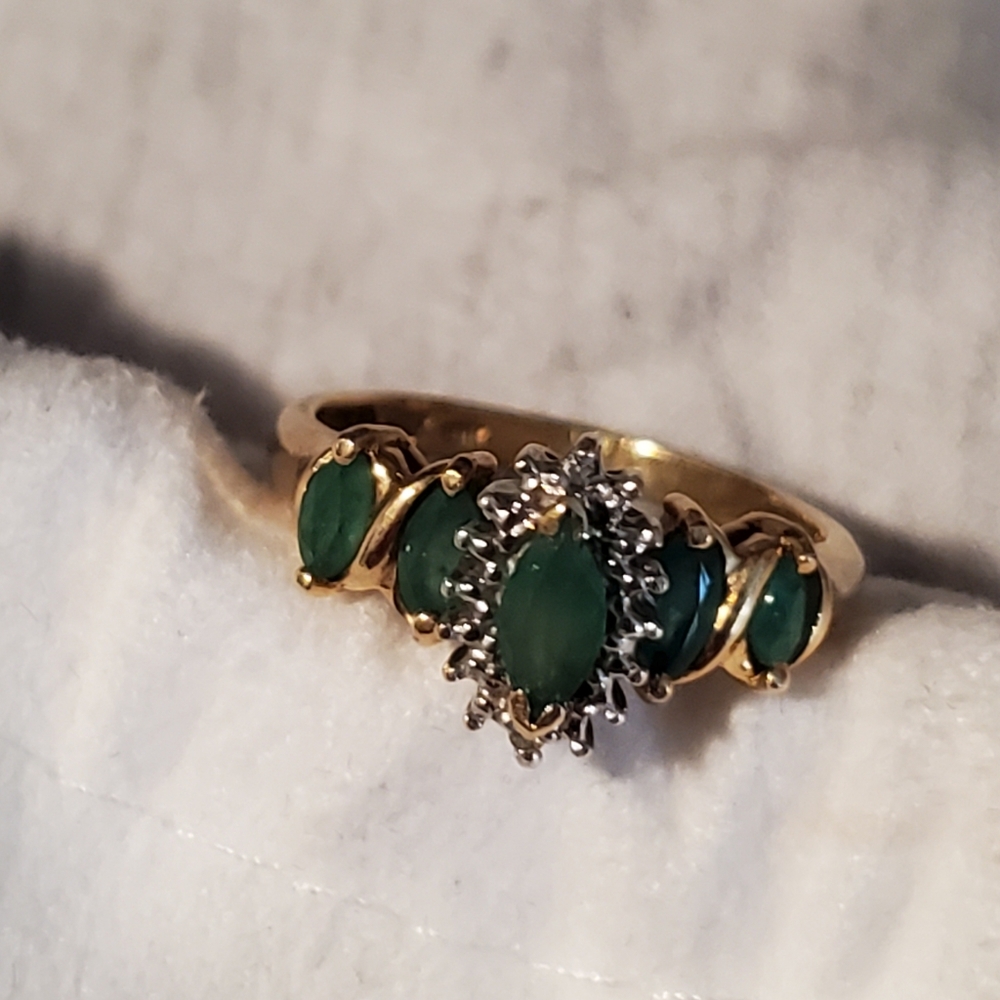 Emerald and Diamond Ring